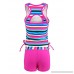JerrisApparel Girls Two Pieces Swimwear Striped Tankini Swimsuit Bathing Suit Set Rose B07F83VHSL